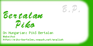 bertalan piko business card
